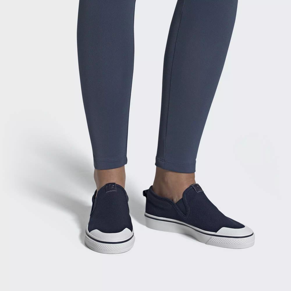 Adidas Nizza Slip-on Tenis Azules Para Mujer (MX-27246)